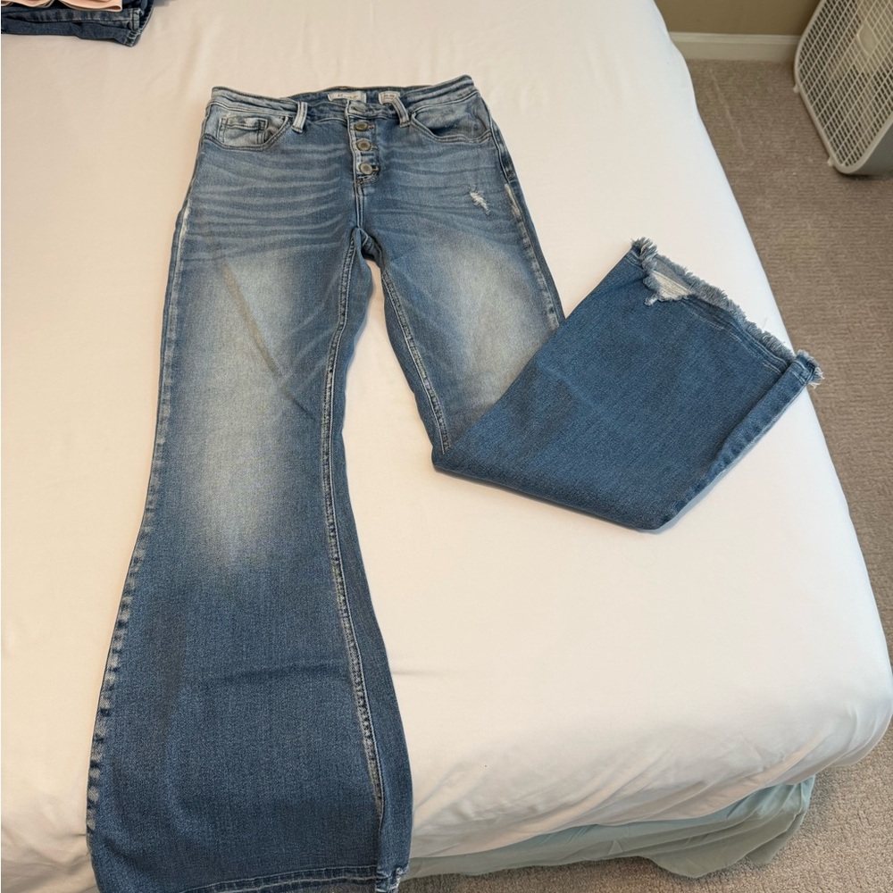 KanCan Distressed Blue Flare Jeans